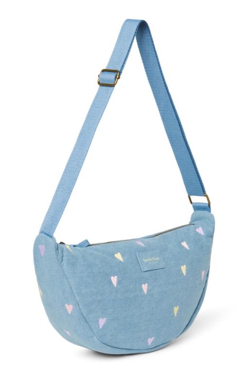 Studio Noos - Denim Adult Fanny Pack Light Blue Hearts – Bild 2