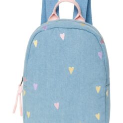 Studio Noos - Denim Mini Backpack Light Blue Hearts