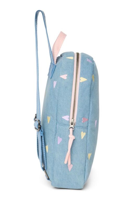 Studio Noos - Denim Mini Backpack Light Blue Hearts – Bild 3