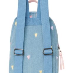 Alternative view of Studio Noos - Denim Mini Backpack Light Blue Hearts