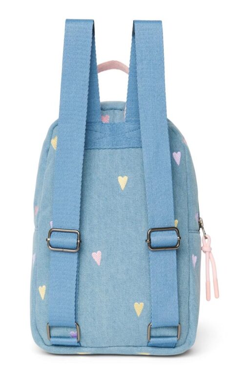 Studio Noos - Denim Mini Backpack Light Blue Hearts – Bild 2
