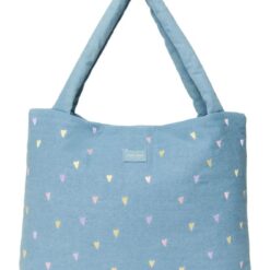 Studio Noos - Denim Mom Bag Light Blue Hearts