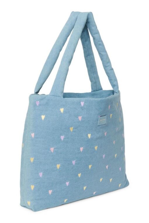 Studio Noos - Denim Mom Bag Light Blue Hearts – Bild 3