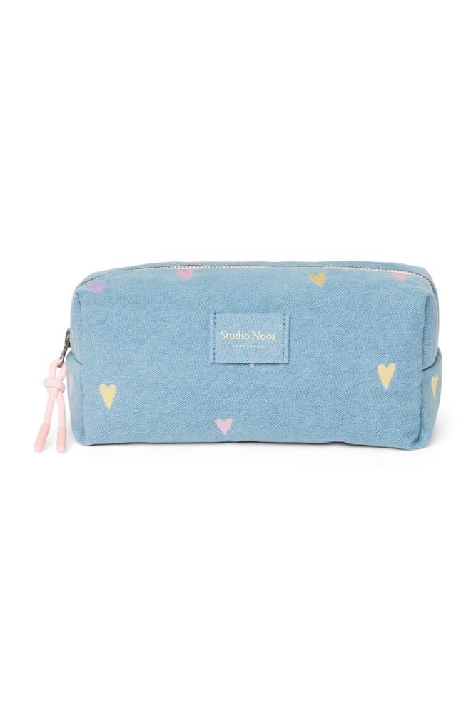 Studio Noos - Teddy Pouch Light Blue Hearts