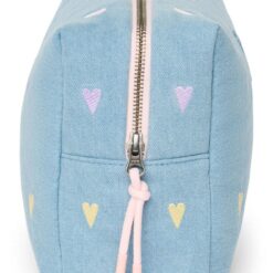 Studio Noos - Denim Toiletry Bag Light Blue Hearts – Bild 3