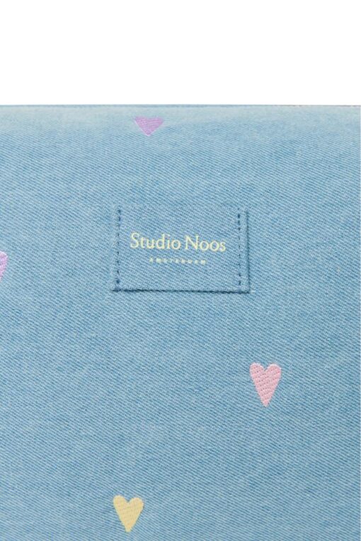 Studio Noos - Denim Toiletry Bag Light Blue Hearts – Bild 2