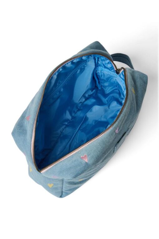 Studio Noos - Denim Toiletry Bag Light Blue Hearts – Bild 5