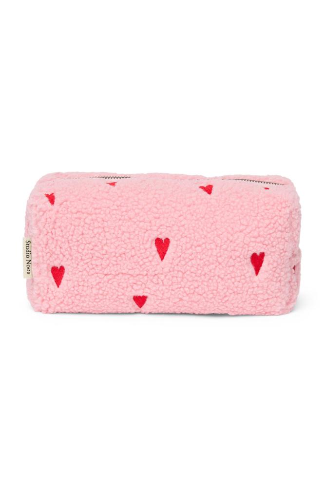 Studio Noos - Teddy Pouch Hearts Light Pink