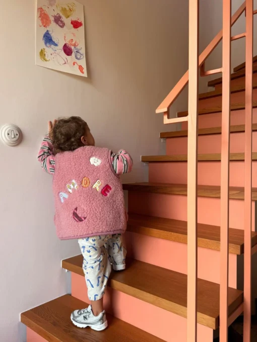 Wollbebi - AMORE Wollweste Kids Puderrosa – Bild 2