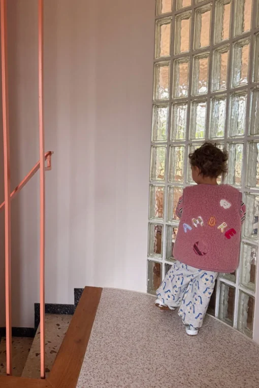 Wollbebi - AMORE Wollweste Kids Puderrosa – Bild 3