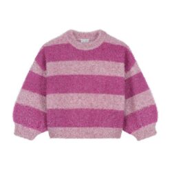 Daily Brat - Pink Glitter Stripe Sweater