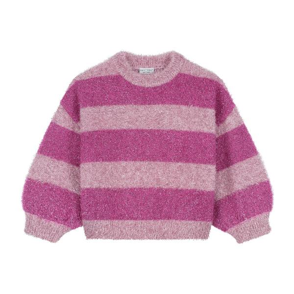 Daily Brat - Pink Glitter Stripe Sweater