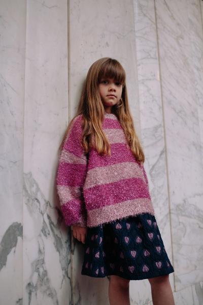 Daily Brat - Pink Glitter Stripe Sweater – Bild 3