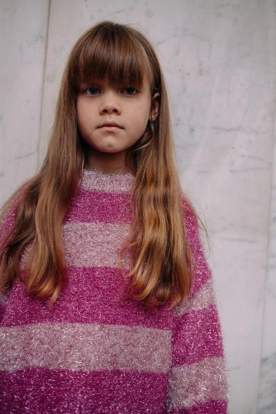 Daily Brat - Pink Glitter Stripe Sweater – Bild 2