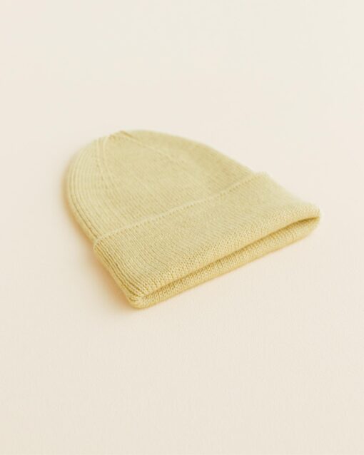 Hvid - Beanie Fonzie NEWBORN Light Yellow – Bild 3