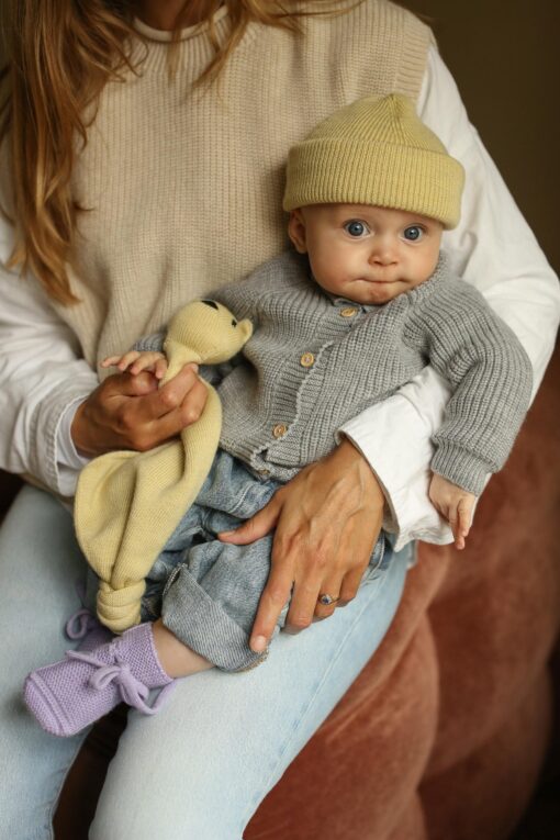Hvid - Beanie Fonzie NEWBORN Light Yellow – Bild 4
