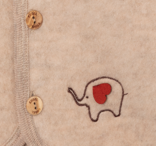 Engel Natur - Kapuzenjacke Sand Melange Elefant – Bild 2